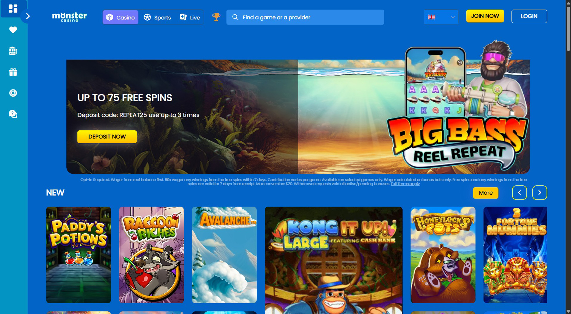 2. Monster Casino - Fast PayByPhone Casino Access